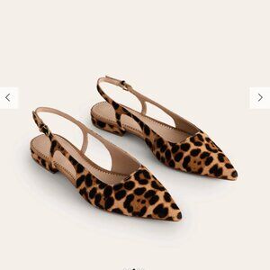 Boden Leopard Slingback Flats